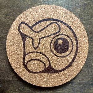 Pokemon Caterpie Face Laser Engraved Cork Coaster